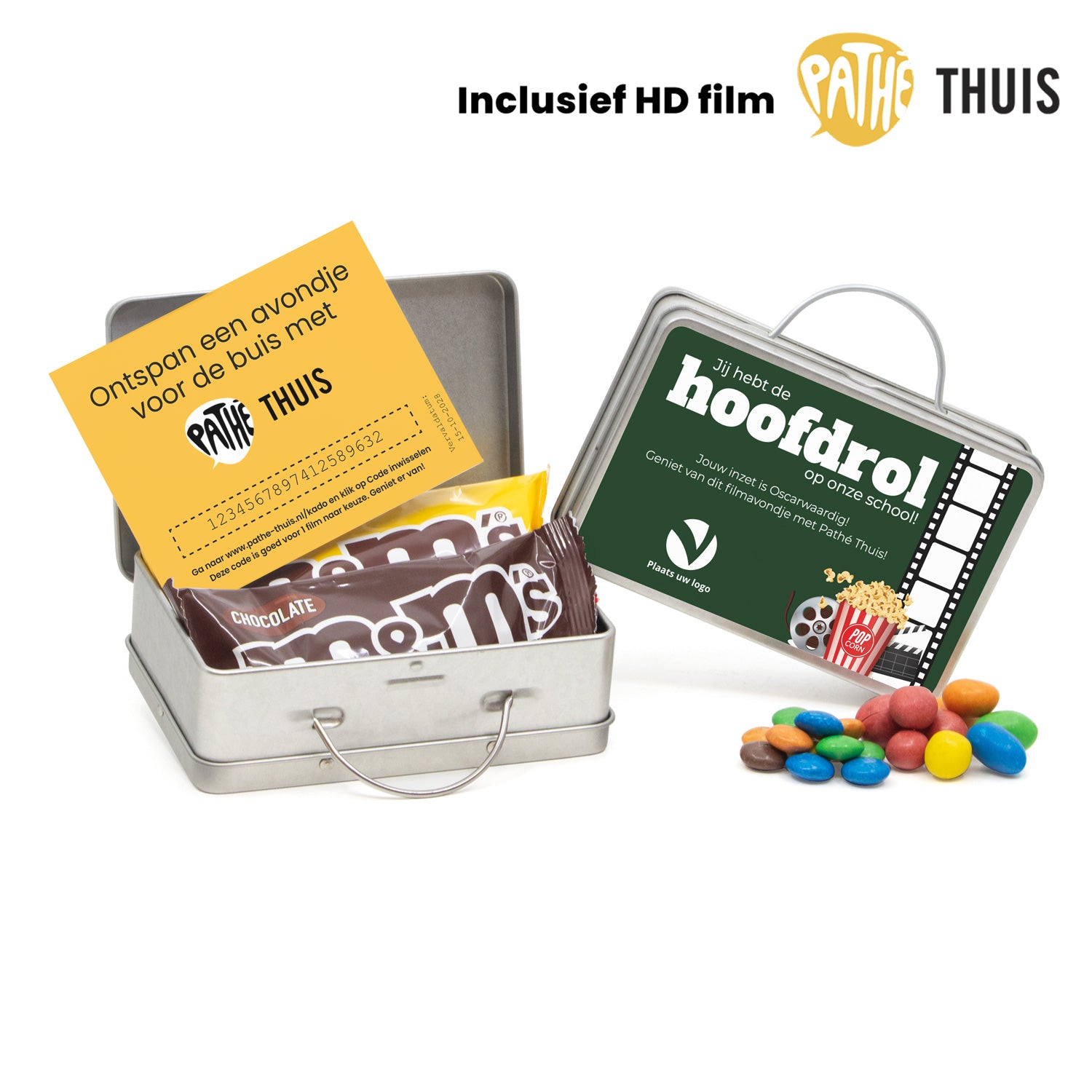 Persoonlijk koffertje met Pathé Thuis vouchercode - Leraar - Bedankjes.nl
