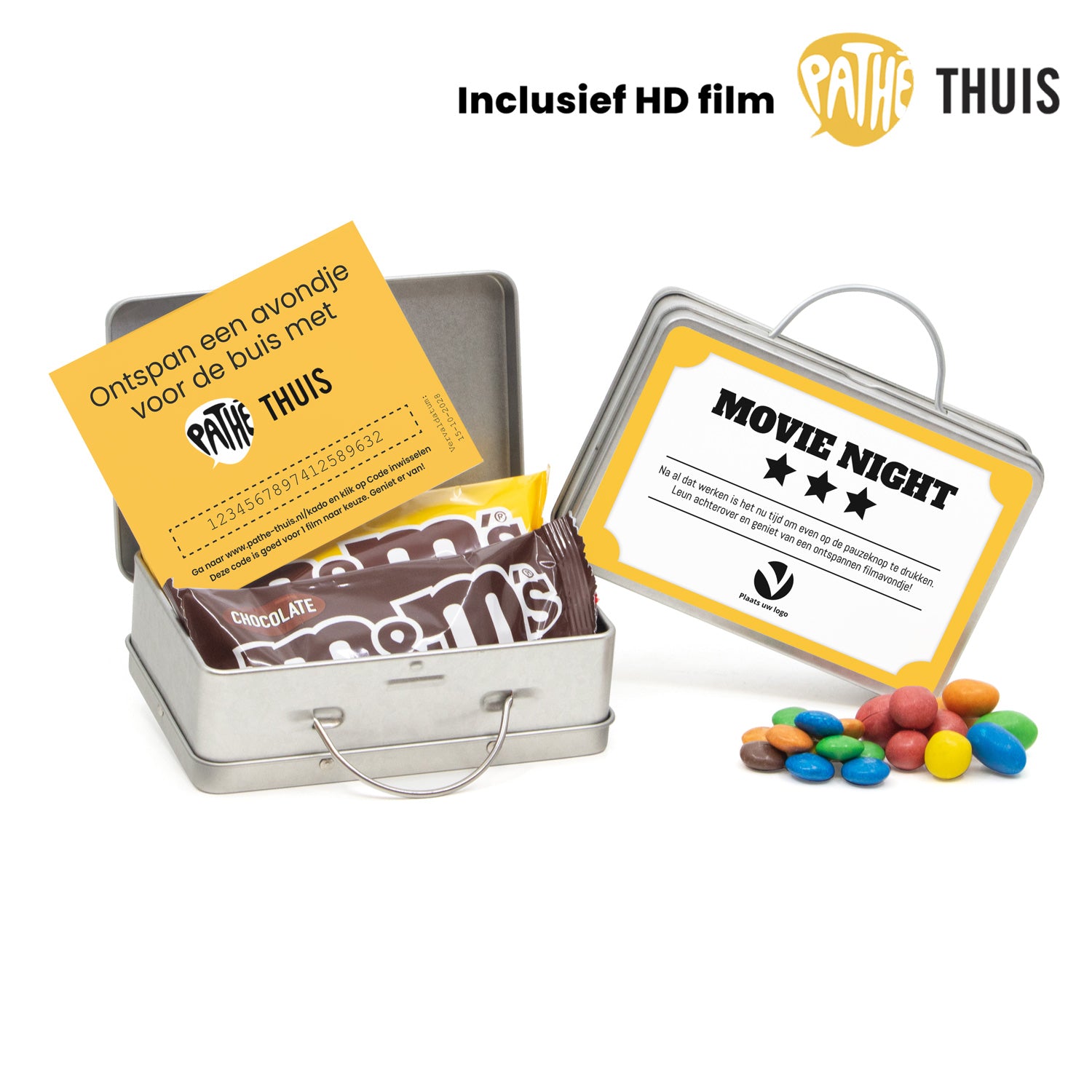 Persoonlijk koffertje met Pathé Thuis vouchercode - Leraar - Bedankjes.nl