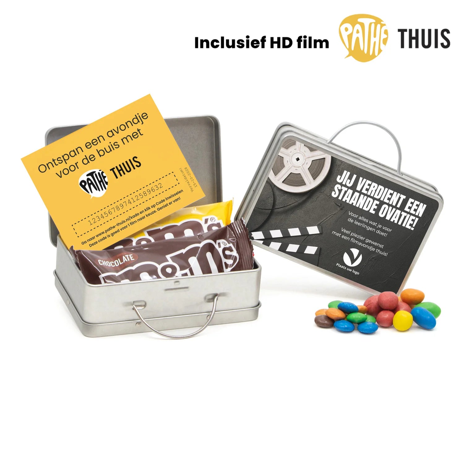 Persoonlijk koffertje met Pathé Thuis vouchercode - Leraar - Bedankjes.nl