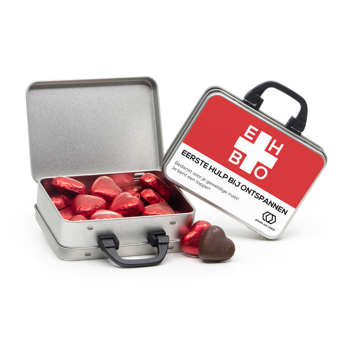 Koffertje van blik met snoepjes - Verpleging Koffertje van blik met snoepjes - Verpleging