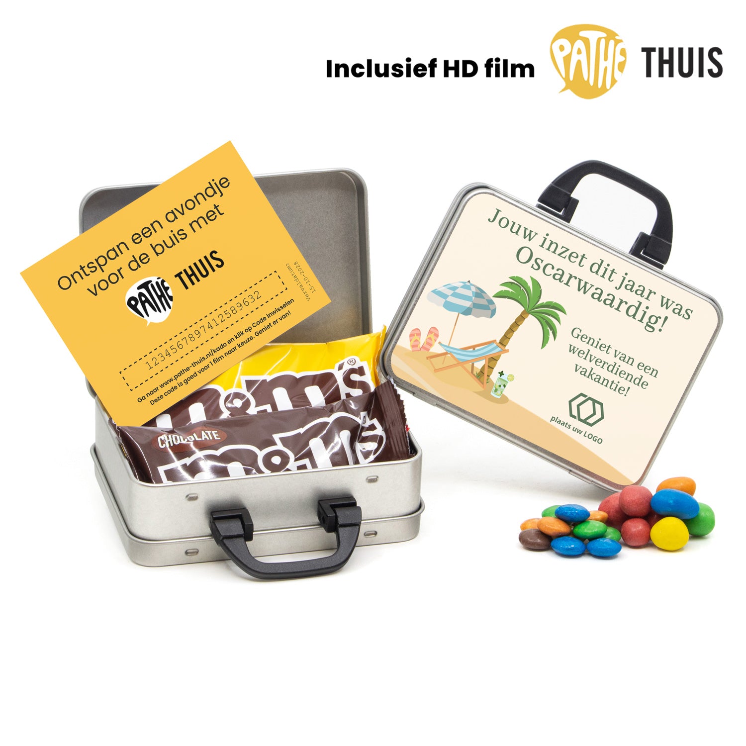 Zomers filmavondje in persoonlijk koffertje - Bedankjes.nl