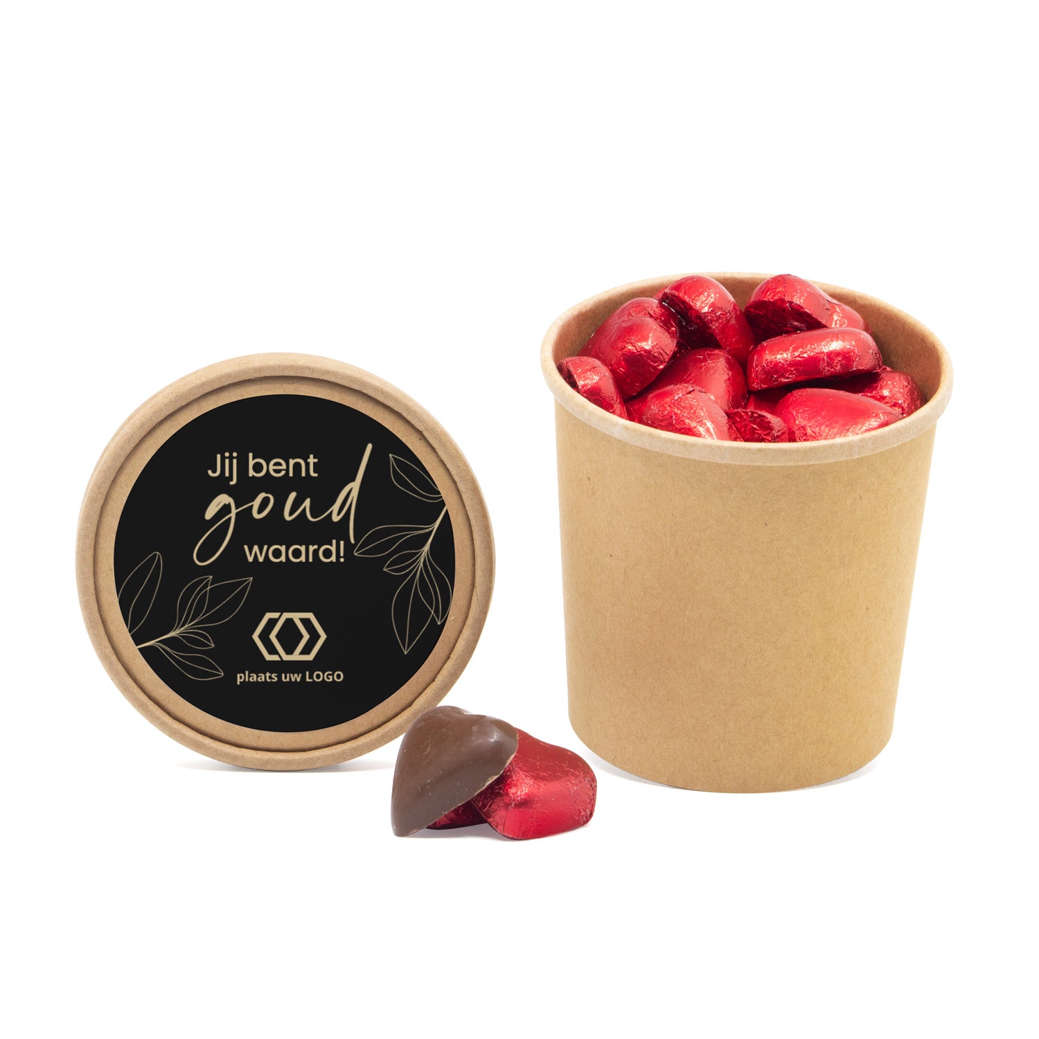 Kraftbeker met chocolade harten - Verpleging - Bedankjes.nl