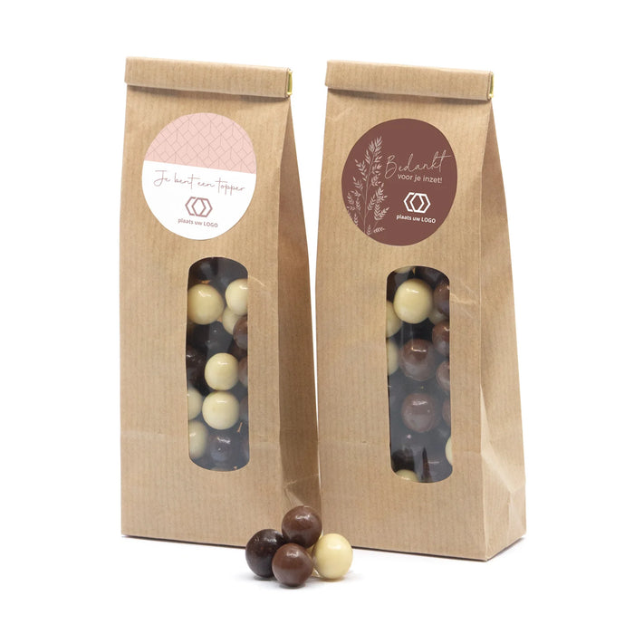 Kraftzakje met eigen etiket - Zakelijk Kraftzakje met eigen etiket - Zakelijk