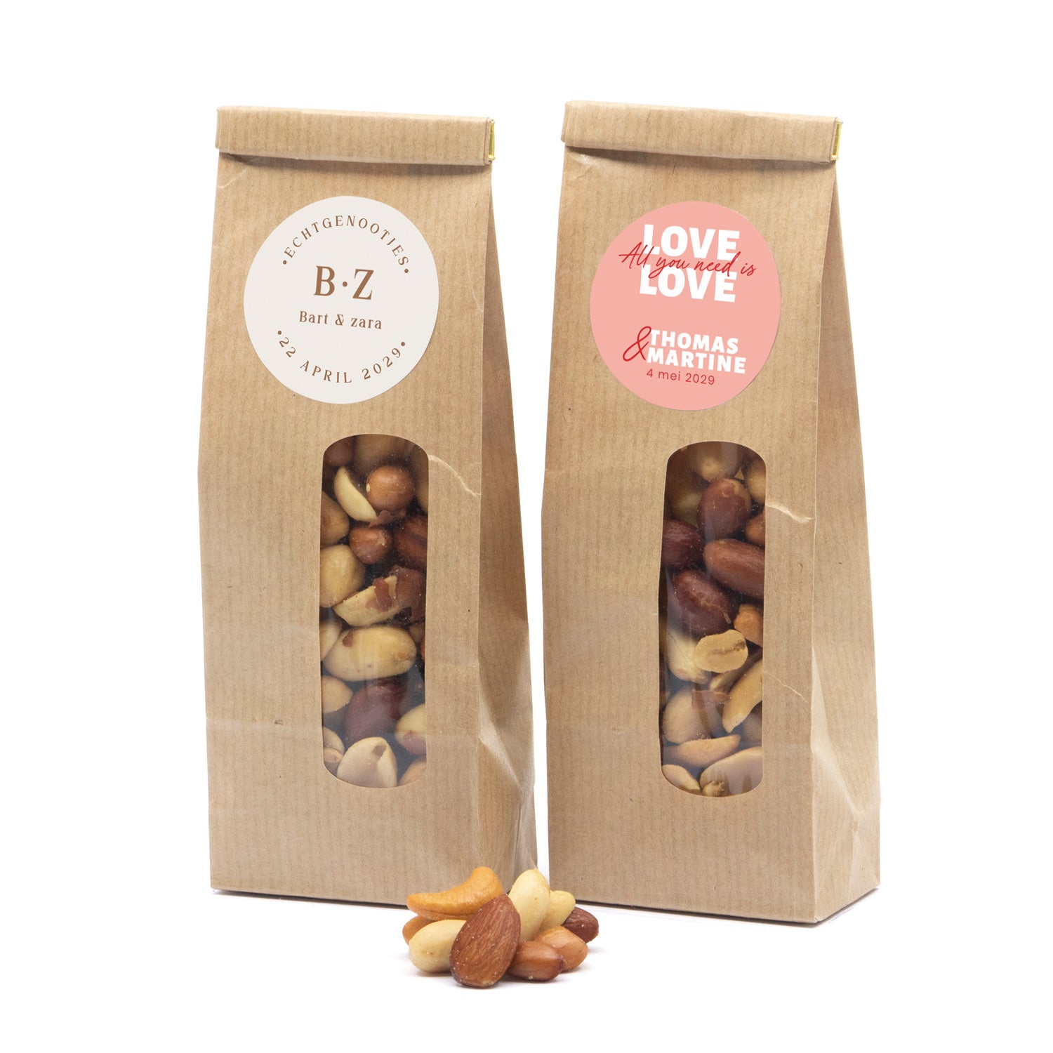 Echtgenootjes in Kraftzakje - Trouwen - Bedankjes.nl