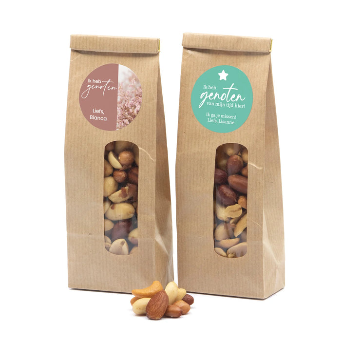 Verse notenmix in Kraftzakje - Afscheid collega Verse notenmix in Kraftzakje - Afscheid collega
