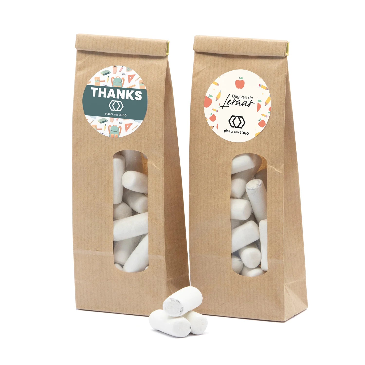Kraftzakje met snoepjes - Leraar - Bedankjes.nl