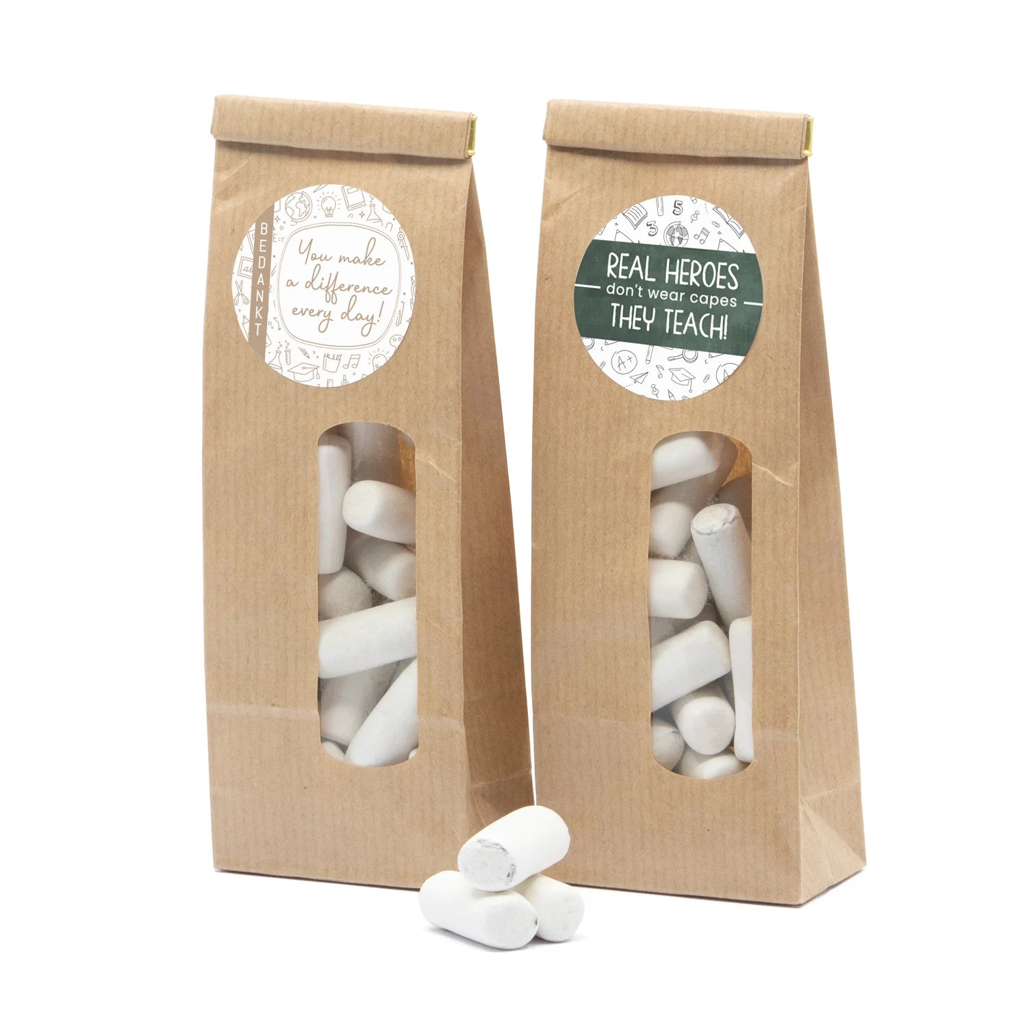 Kraftzakje met snoepjes - Leraar - Bedankjes.nl