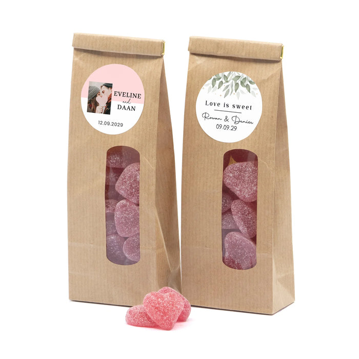 Kraftzakje Love is Sweet - Trouwen Kraftzakje Love is Sweet - Trouwen