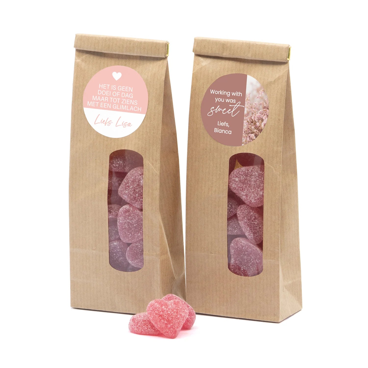 Kraftzakje met snoepjes - Afscheid collega - Bedankjes.nl