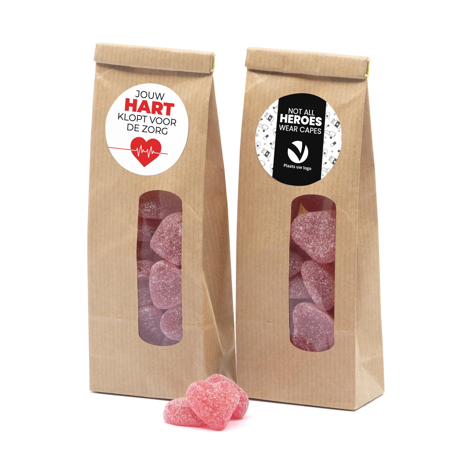 Kraftzakje met eigen etiket - Verpleging - Bedankjes.nl