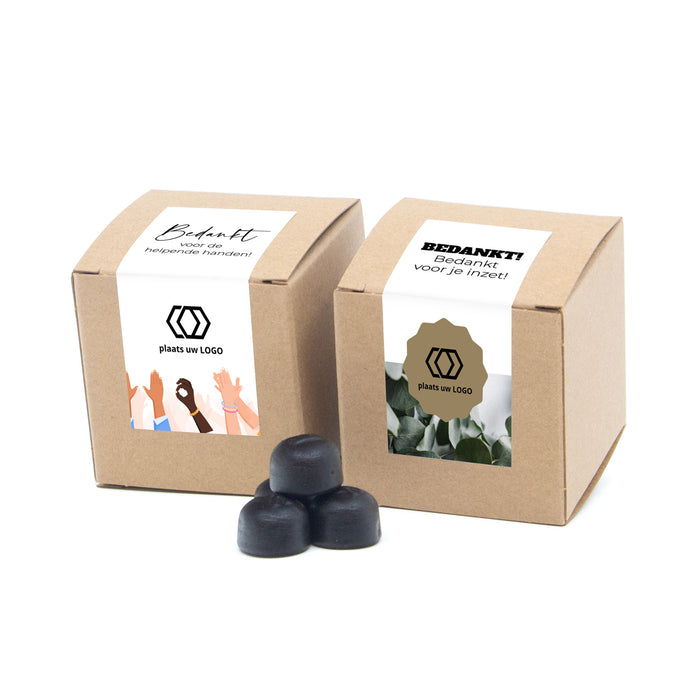 Kubusdoosje bio kraft met eigen etiket - Zakelijk Kubusdoosje bio kraft met eigen etiket - Zakelijk