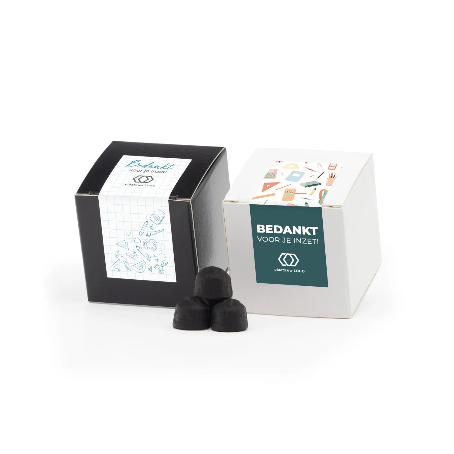 Kubusdoosje met eigen etiket - Leraar - Bedankjes.nl