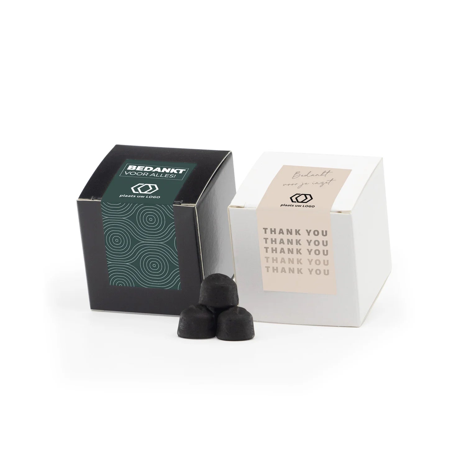 Kubusdoosje met eigen etiket - Zakelijk