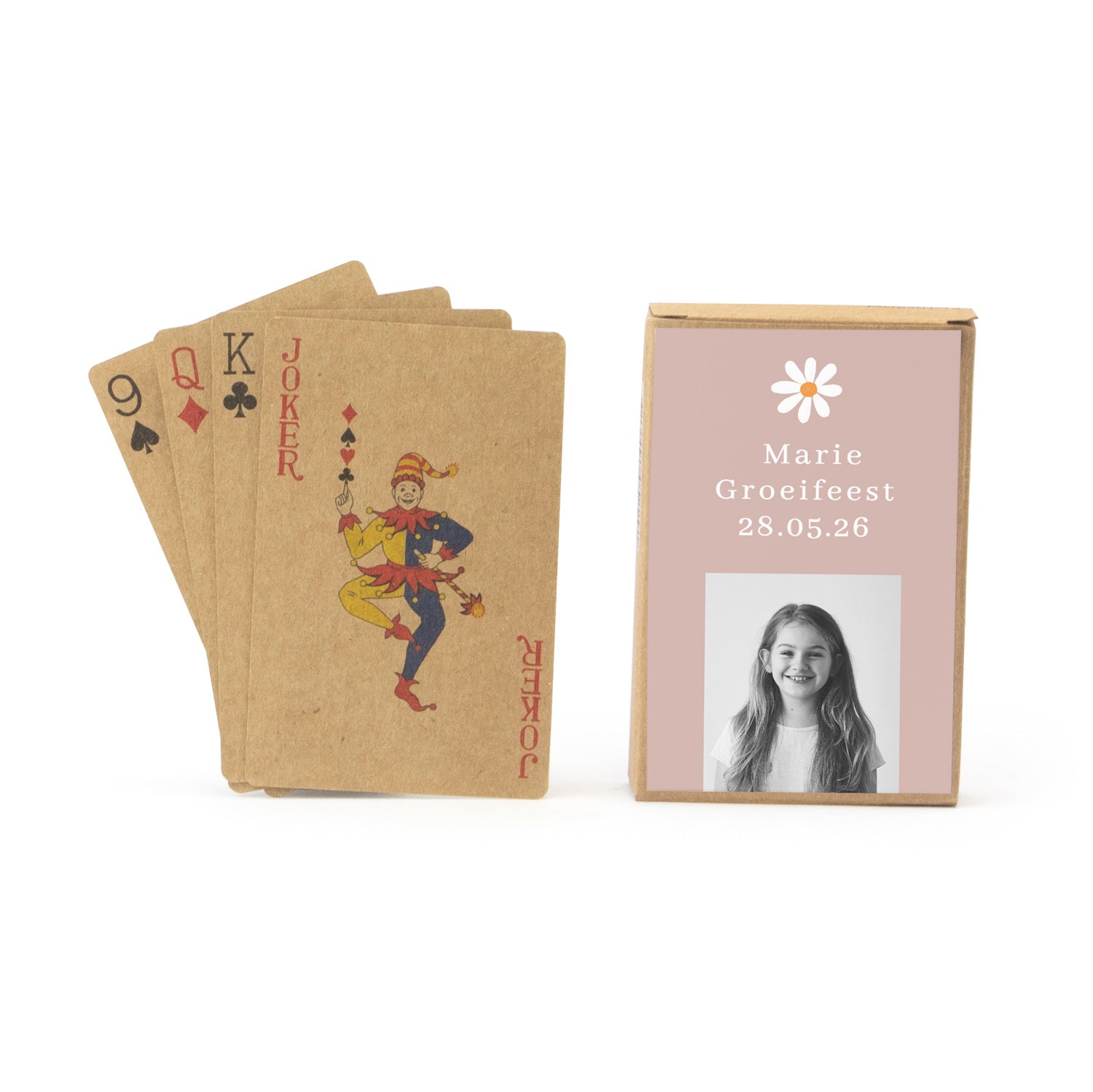 Kraft Kaartspel met eigen tekst en foto - Communie meisjes - Bedankjes.nl