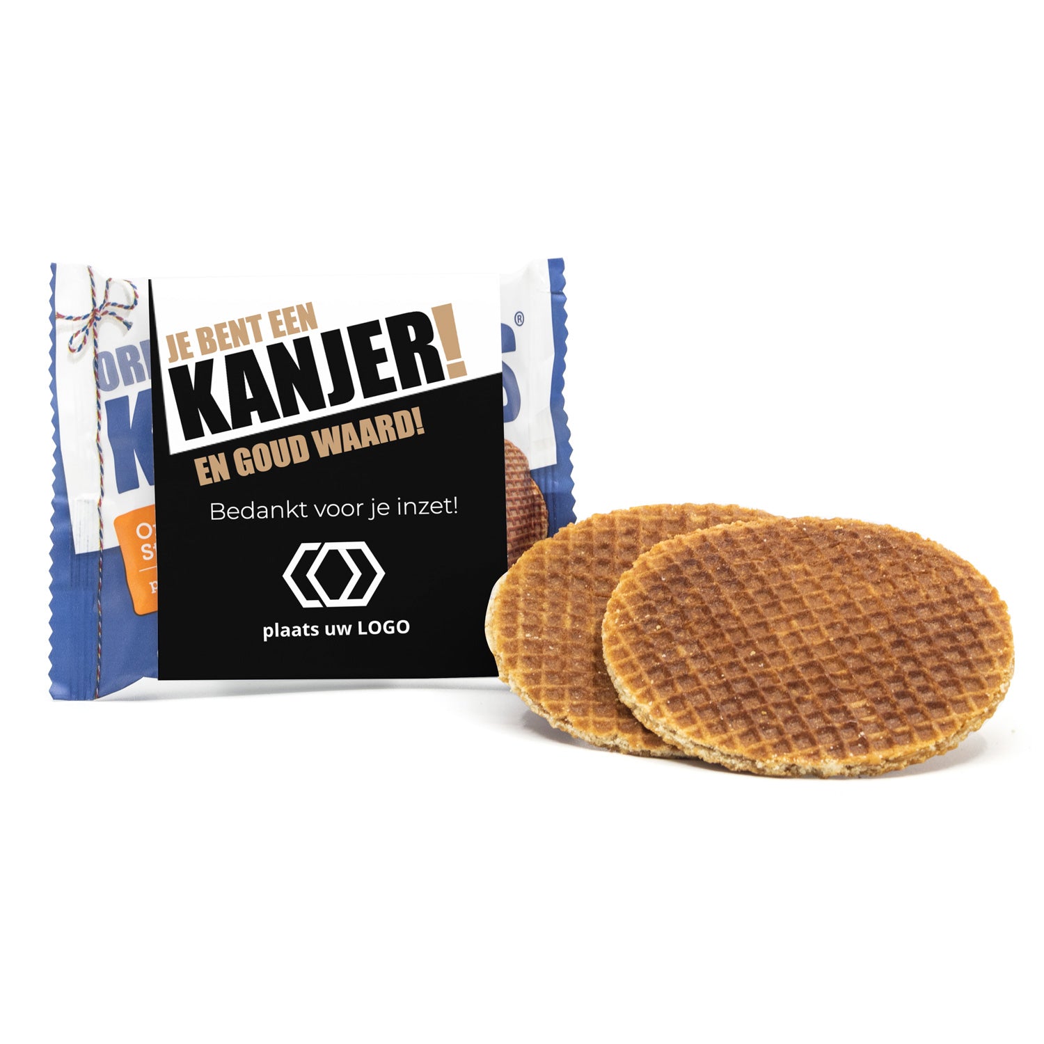 Kanjers Stroopwafels met eigen sleeve - Vrijwilliger - Bedankjes.nl