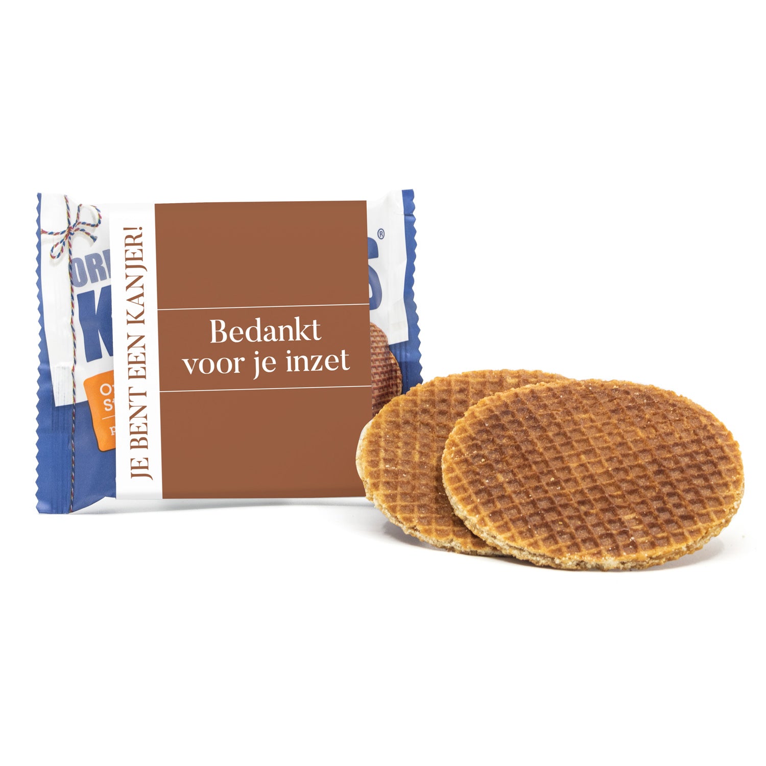 Kanjers Stroopwafels met eigen sleeve - Vrijwilliger - Bedankjes.nl