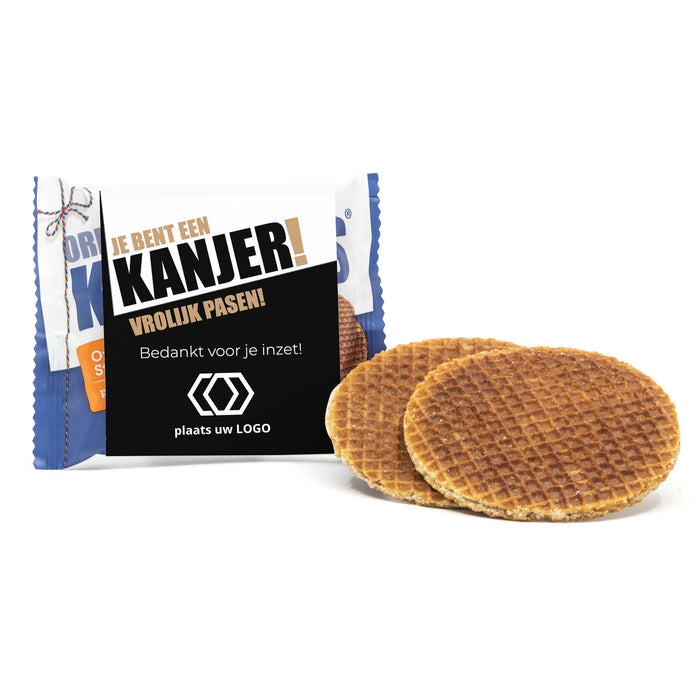 Kanjers Stroopwafels met eigen sleeve - Pasen Kanjers Stroopwafels met eigen sleeve - Pasen