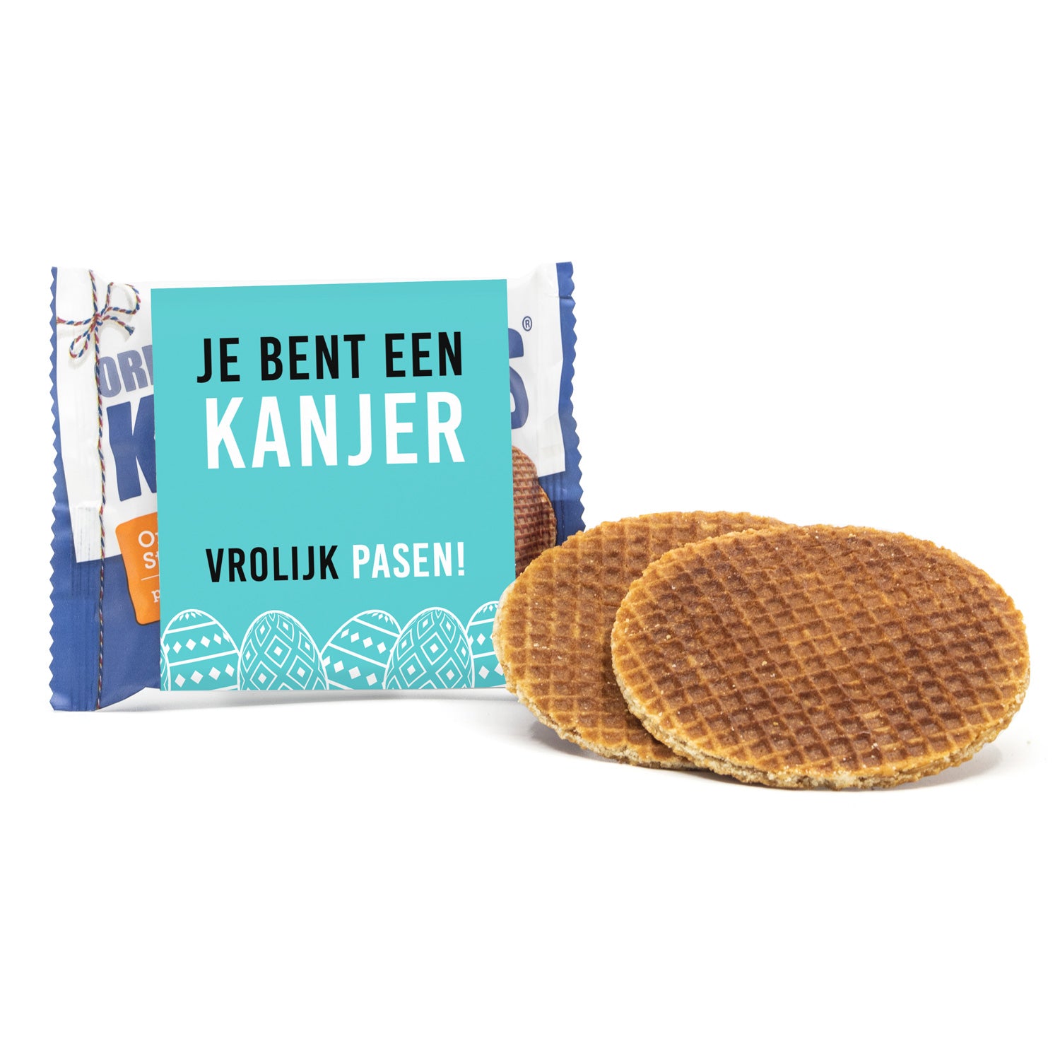 Kanjers Stroopwafels met eigen sleeve - Pasen - Bedankjes.nl