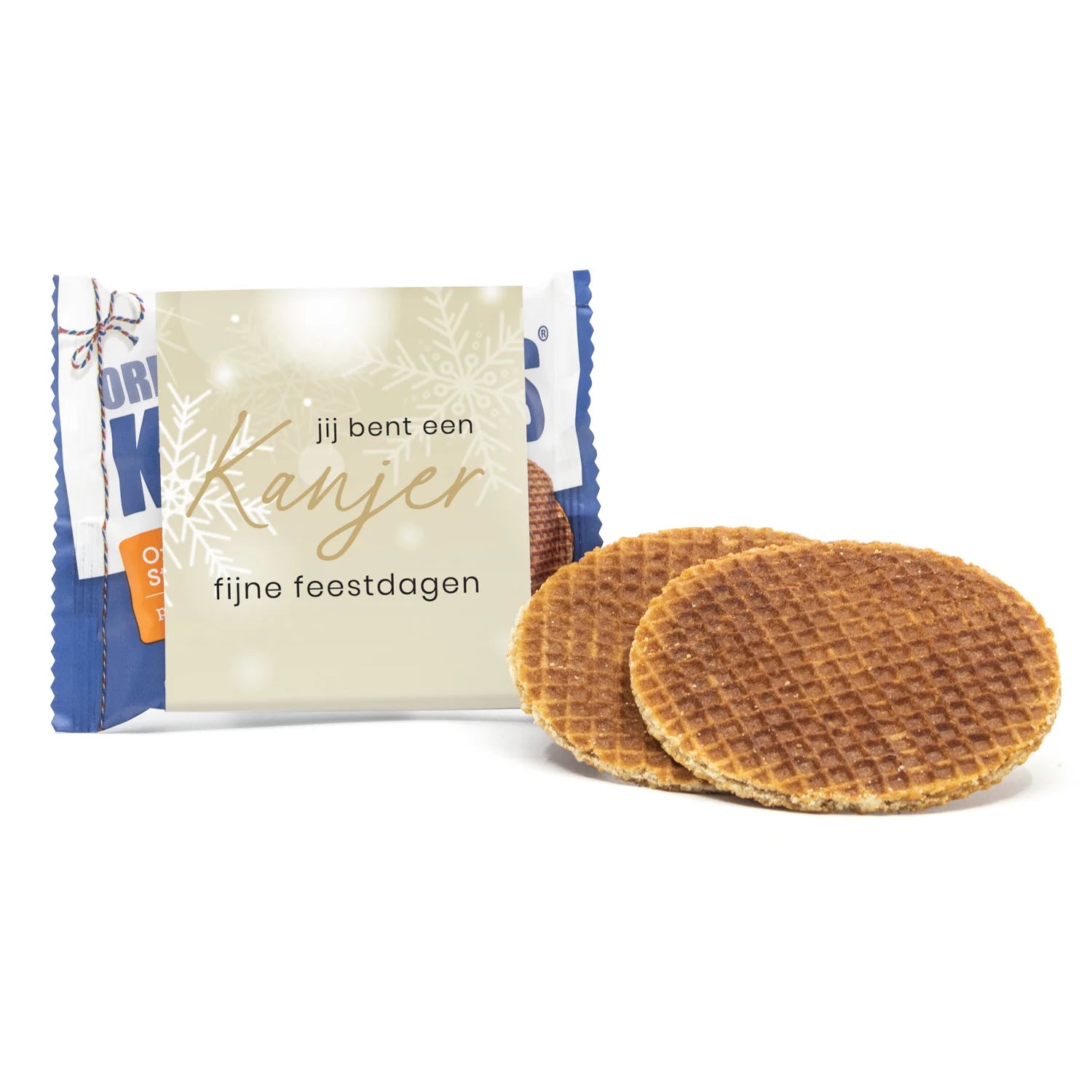 Kanjers Stroopwafels met eigen sleeve - Kerst - Bedankjes.nl