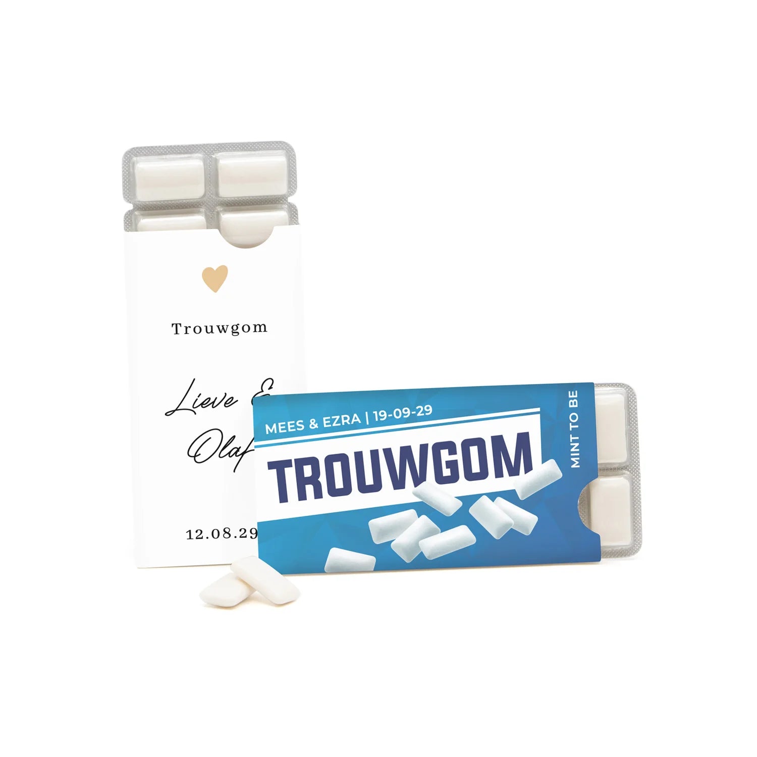 Trouwgom in persoonlijke verpakking - Trouwen - Bedankjes.nl