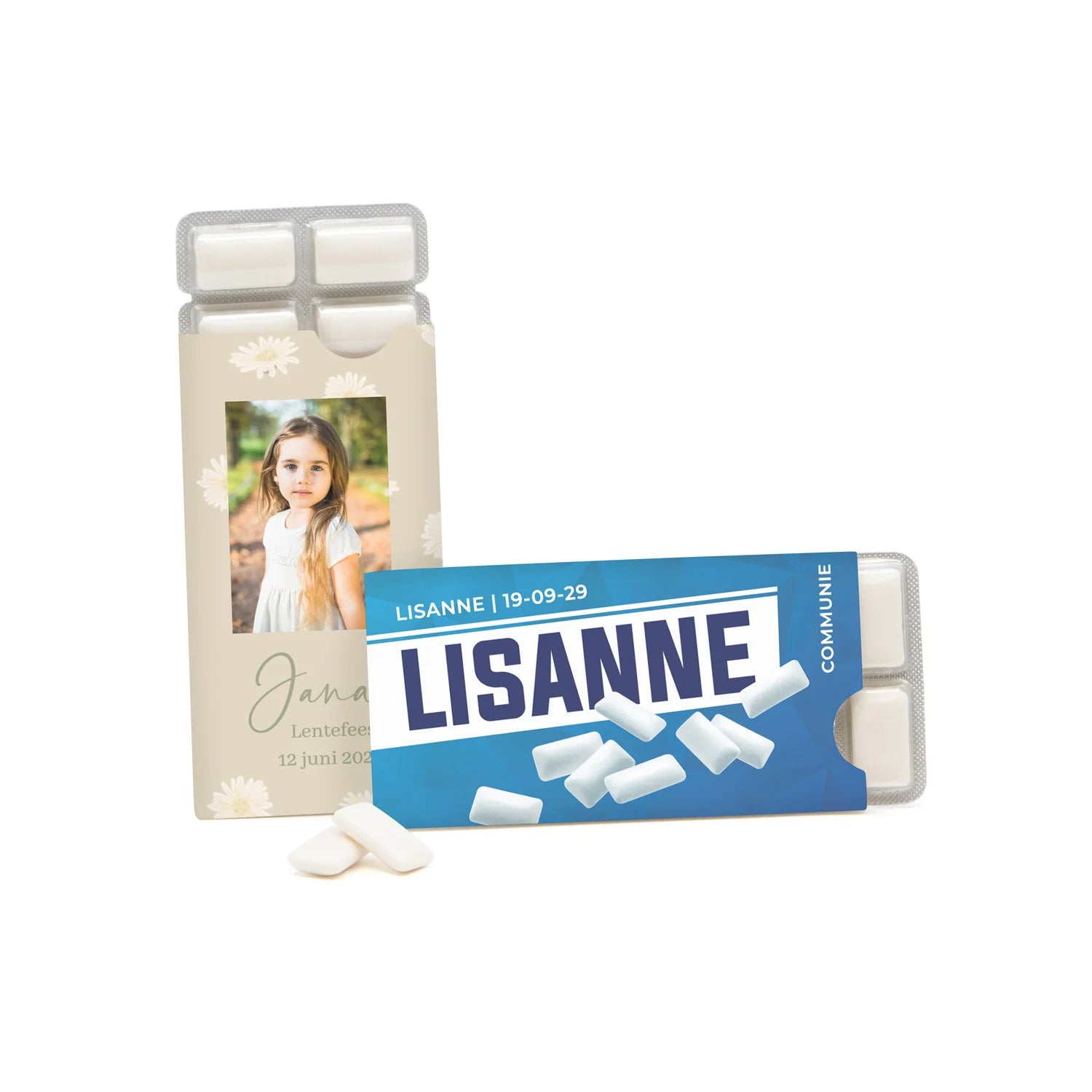 Kauwgom met eigen bedrukking - Communie meisjes - Bedankjes.nl