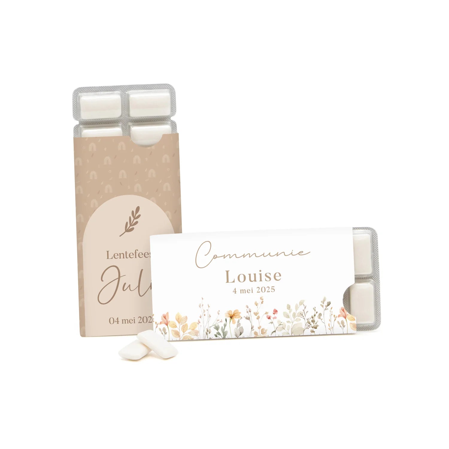 Kauwgom met eigen bedrukking - Communie meisjes - Bedankjes.nl