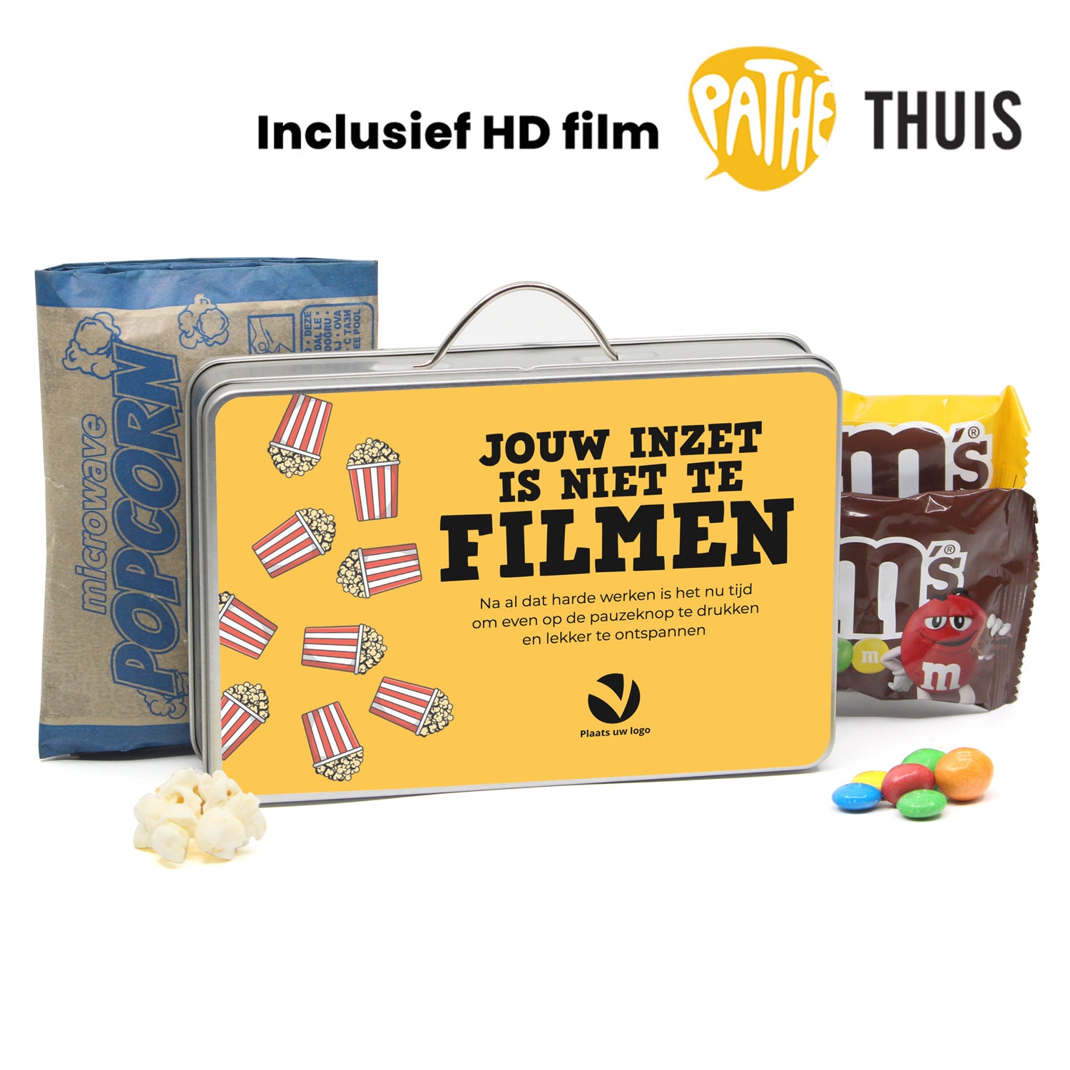 Compleet filmavondje met M&M’s & Popcorn in koffer - Zakelijk