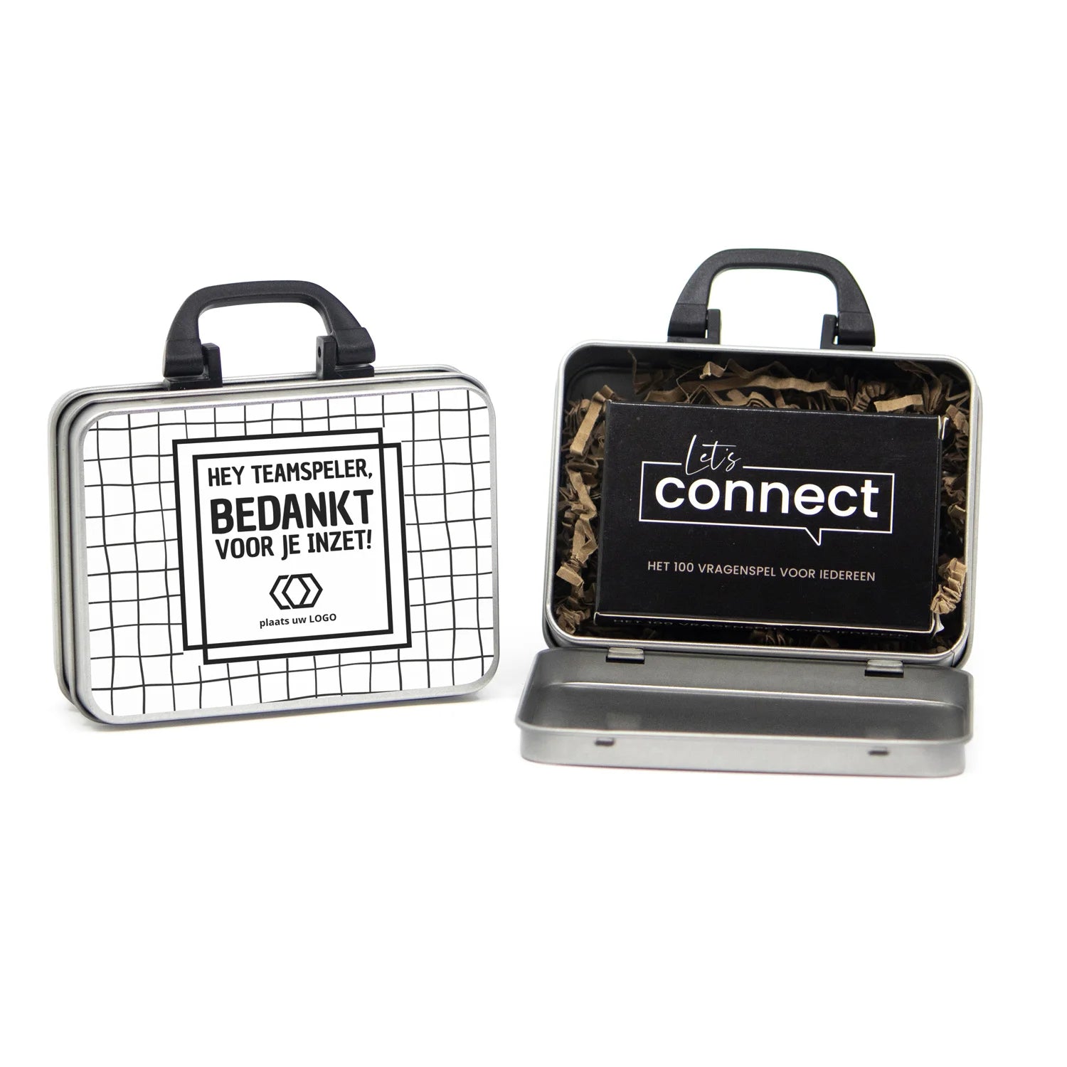 Koffertje met Let's connect vragen spel - Leraar - Bedankjes.nl