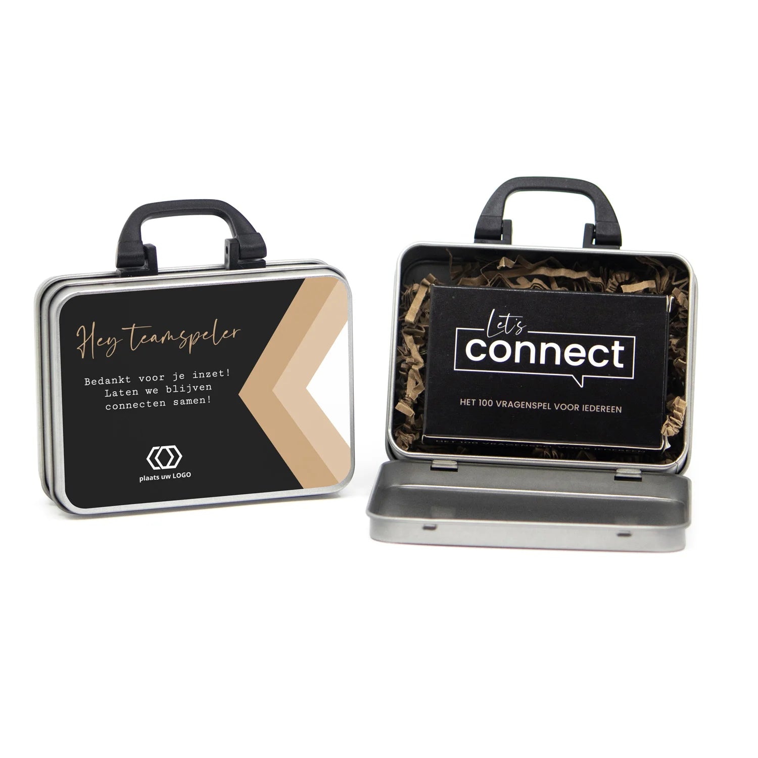Koffertje met Let's Connect vragen spel - Zakelijk - Bedankjes.nl