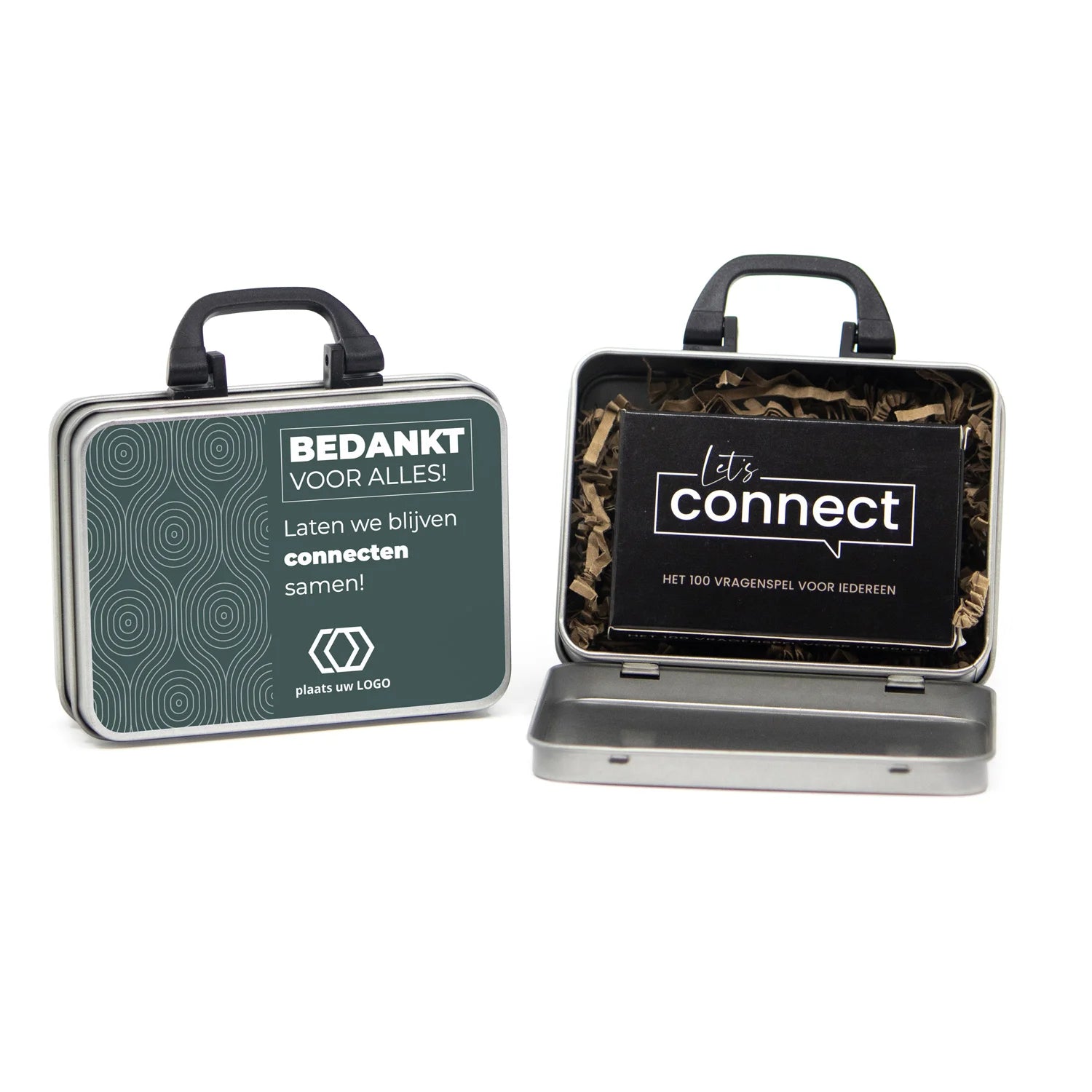 Koffertje met Let's Connect vragen spel - Zakelijk - Bedankjes.nl