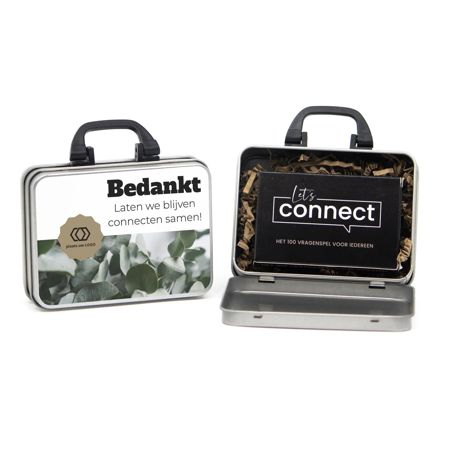 Koffertje met Let's Connect vragen spel - Zakelijk - Bedankjes.nl