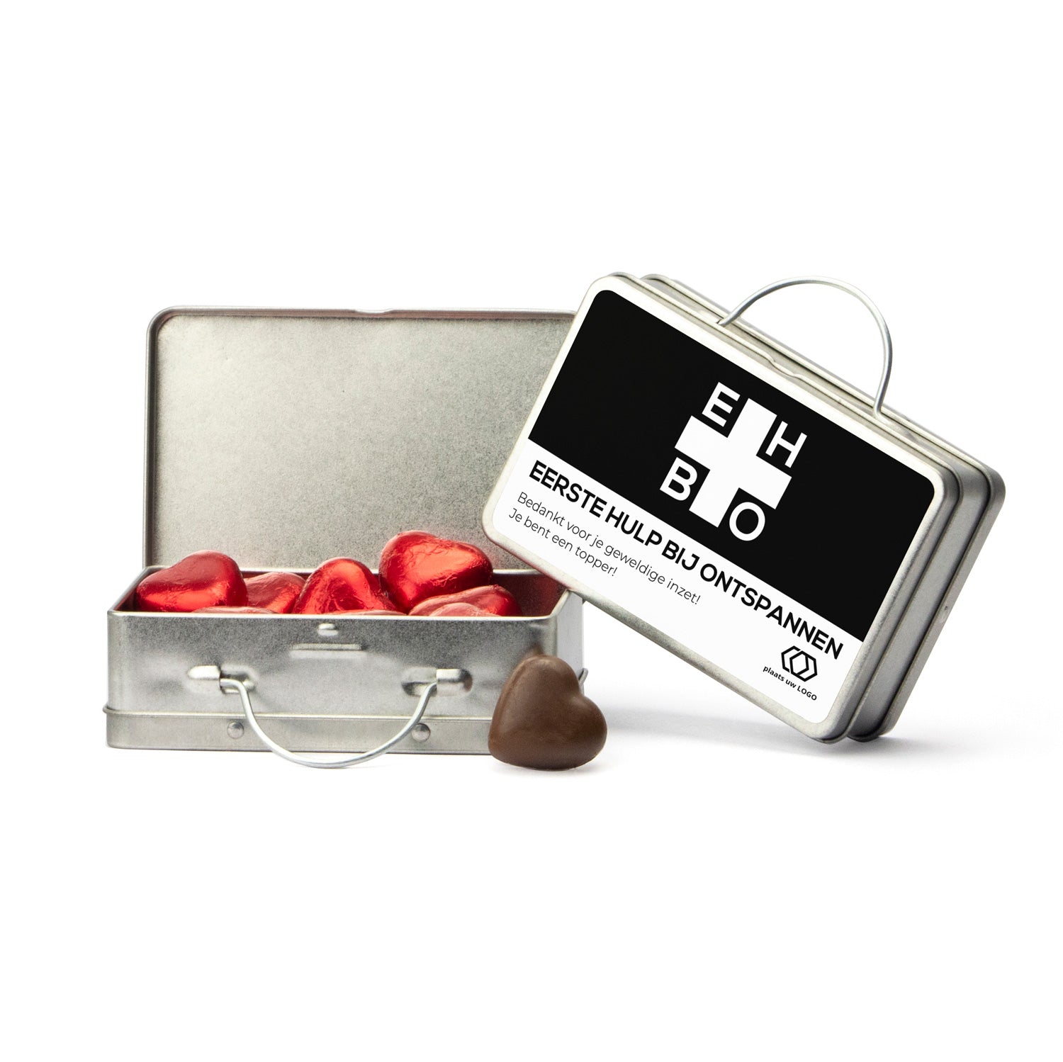 Koffertje blik met eigen tekst - Verpleging - Bedankjes.nl