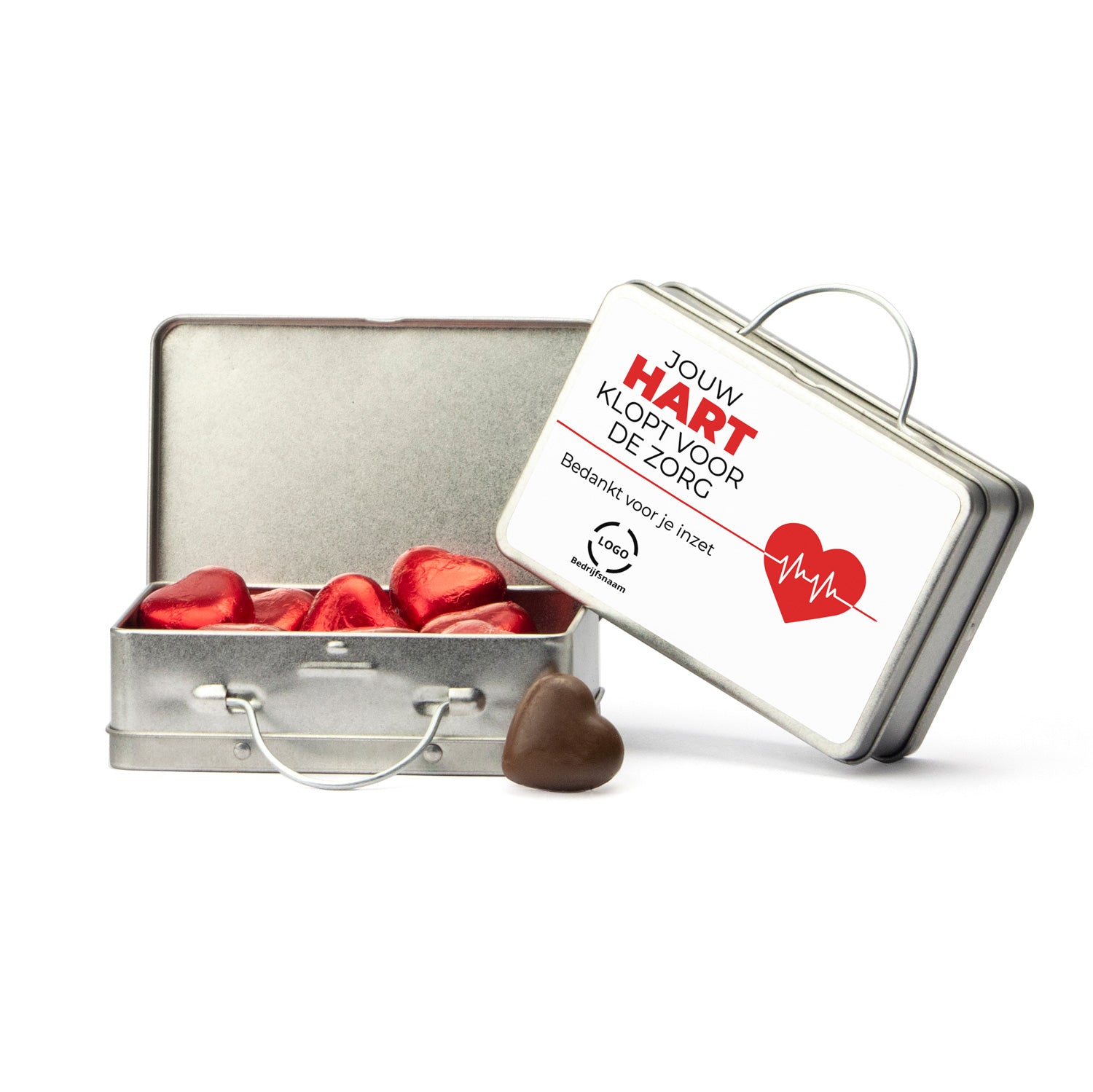 Koffertje blik met eigen tekst - Verpleging - Bedankjes.nl