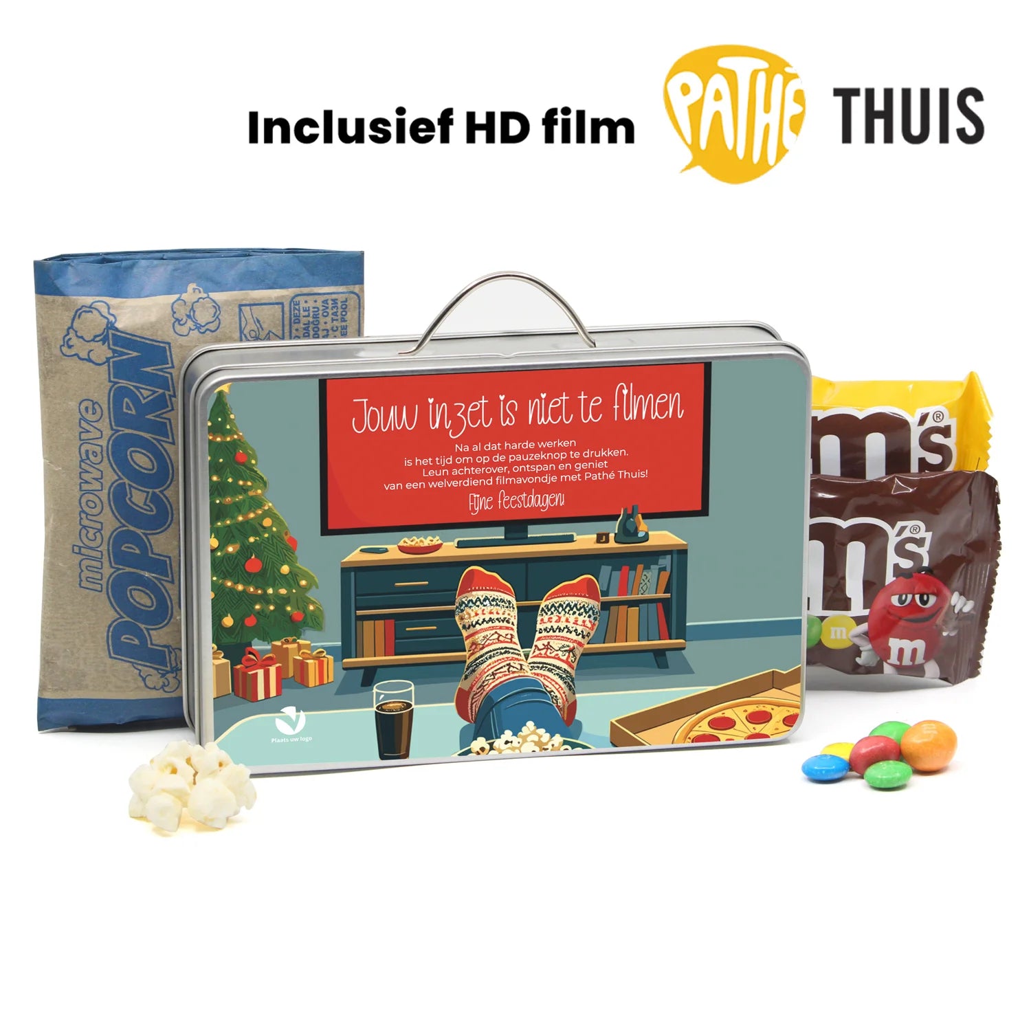 Compleet filmavondje met M&M’s & Popcorn in koffer - Kerst