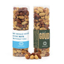 Koker met verse notenmix en eigen etiket - Zakelijk - Bedankjes.nl