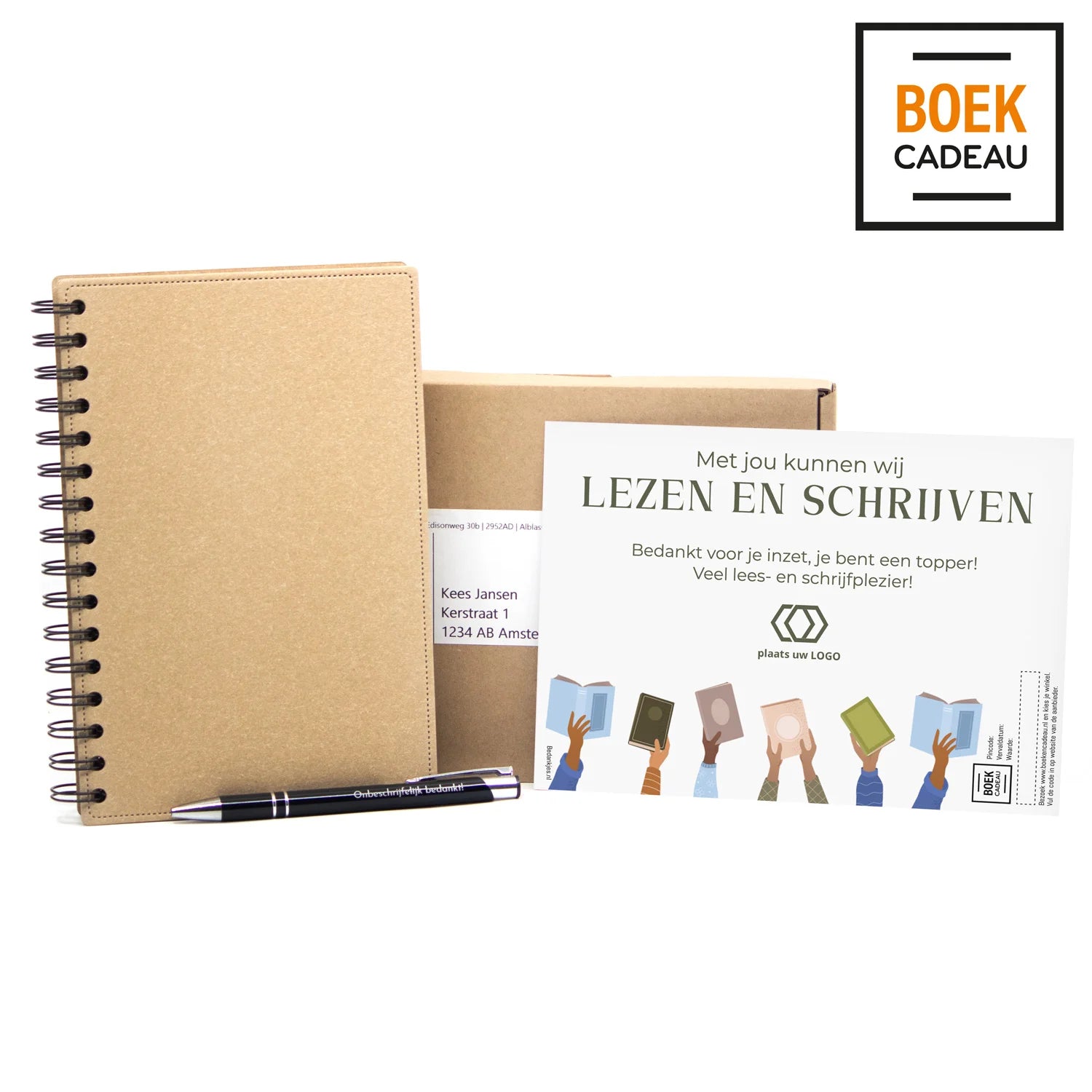 Lezen & Schrijven set met eigen kaart - Leraar - Bedankjes.nl