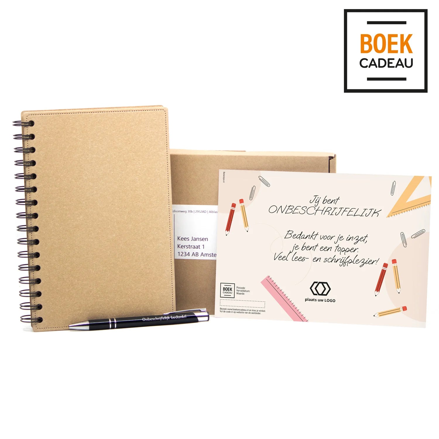 Lezen & Schrijven set met eigen kaart - Leraar - Bedankjes.nl