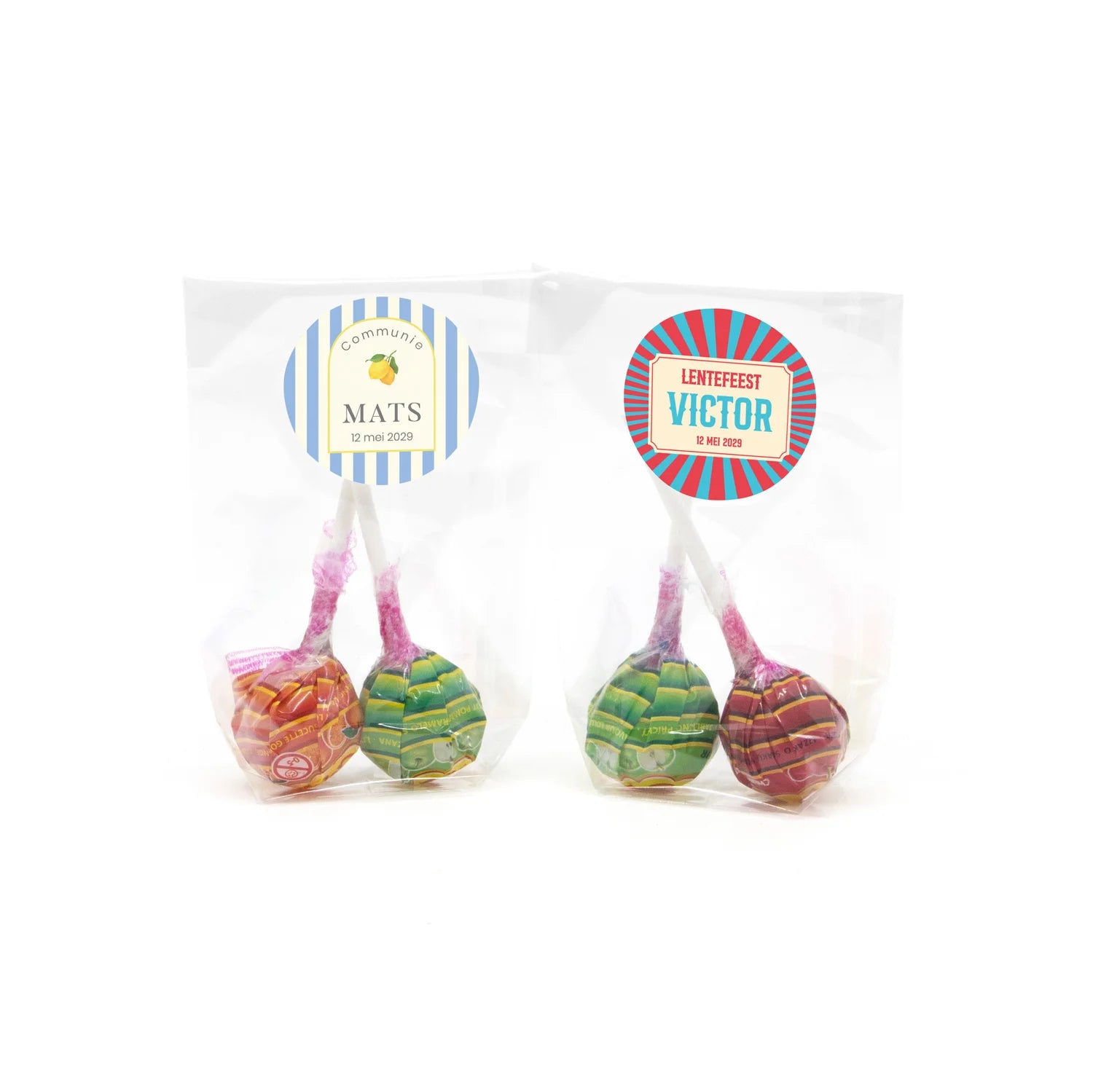 Zakje met 2 Chupa Chups Lolly's - Communie jongen
