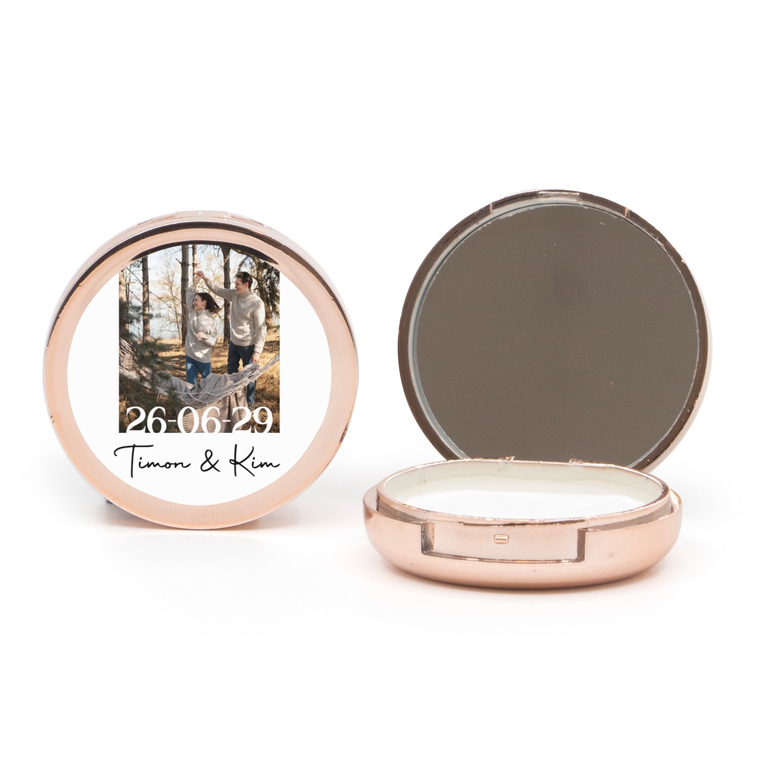 Potje lippenbalsem met spiegeltje - Trouwen - Bedankjes.nl