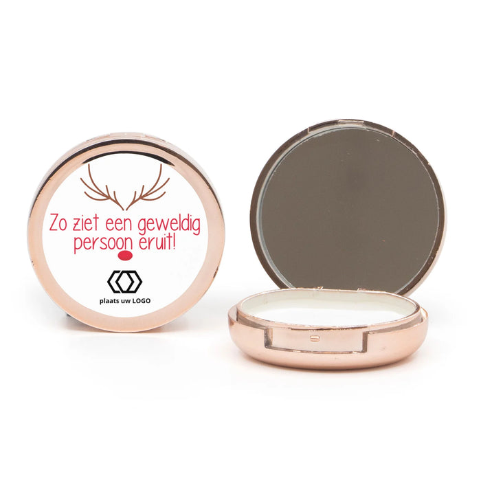 Potje lippenbalsem met spiegeltje - Kerst Potje lippenbalsem met spiegeltje - Kerst