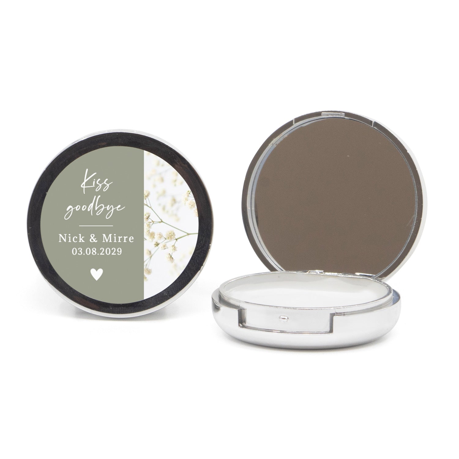 Potje lippenbalsem met spiegeltje - Trouwen - Bedankjes.nl