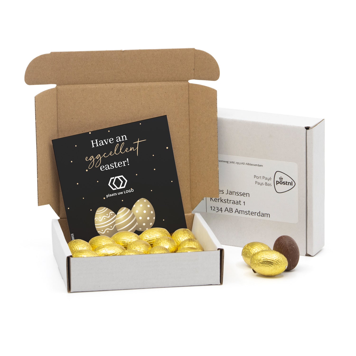 Maildoosje met 150 gram paaseitjes - Pasen - Bedankjes.nl