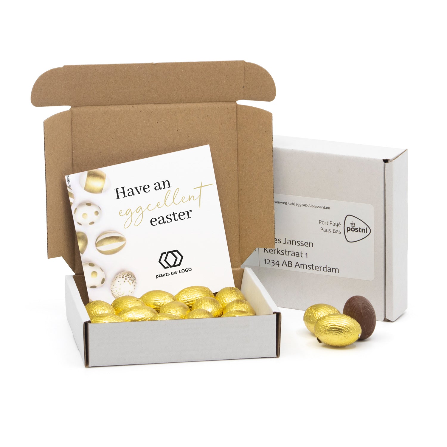 Maildoosje met 150 gram paaseitjes - Pasen - Bedankjes.nl