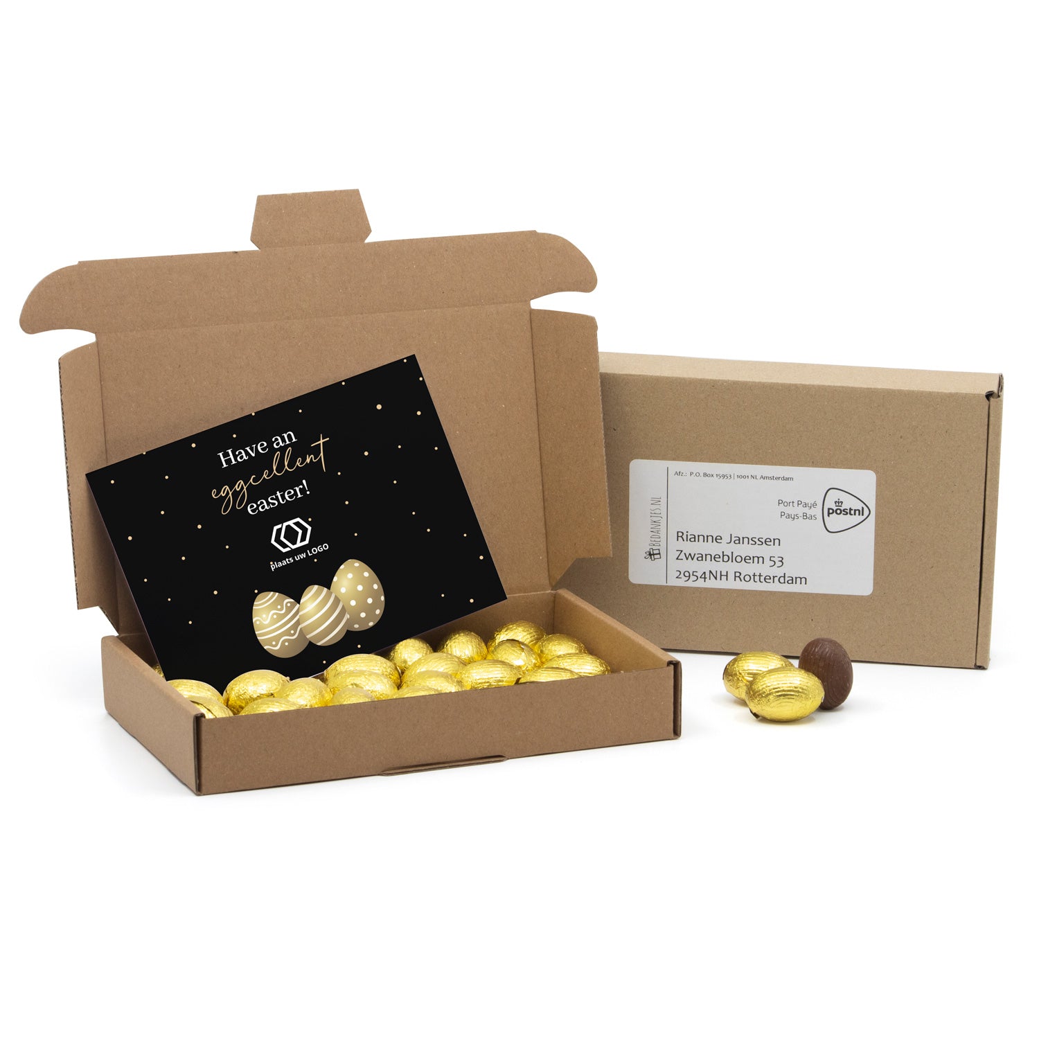 Maildoosje met 250 gram paaseitjes - Pasen - Bedankjes.nl