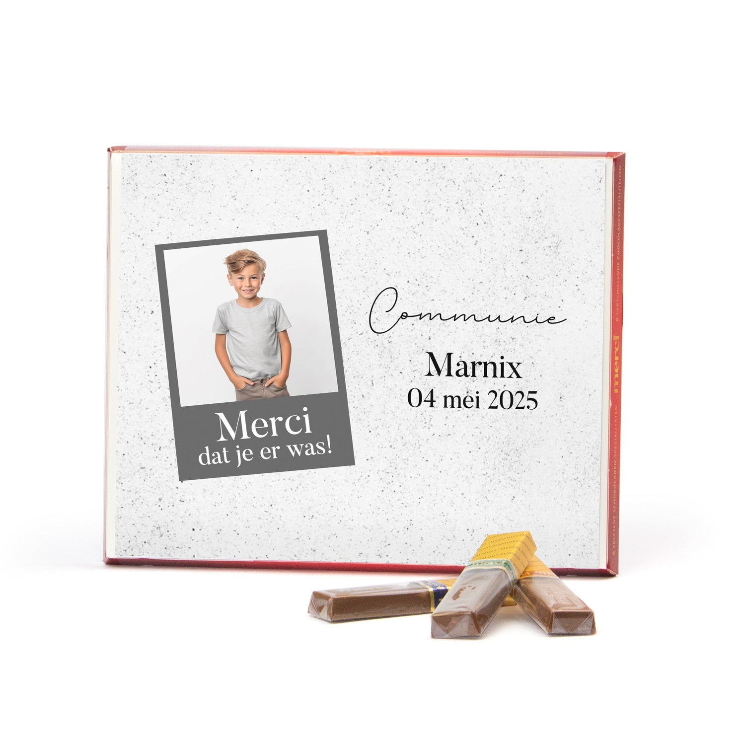 Merci met inlay 250 gram - Communie Jongens - Bedankjes.nl