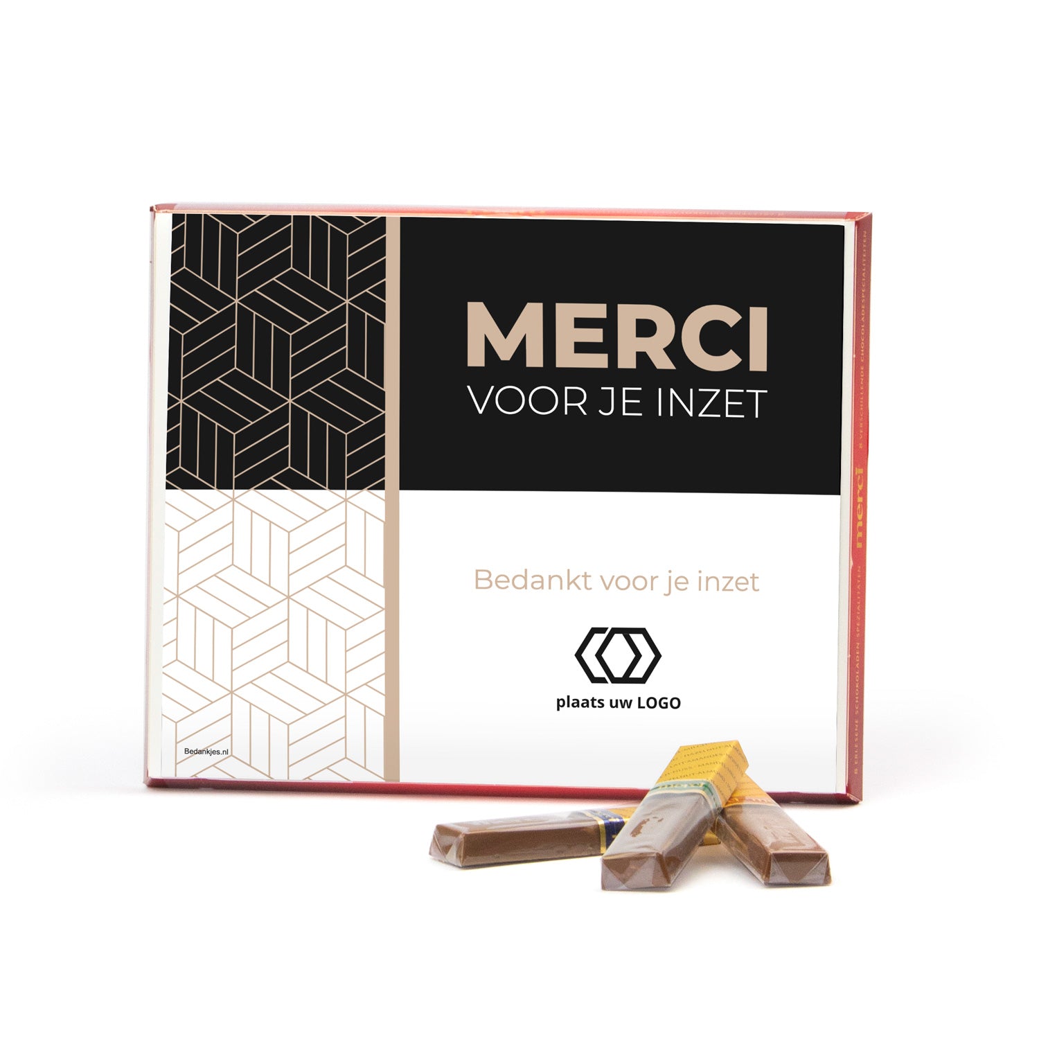 Merci met eigen inlay kaart 250 gram - Vrijwilliger - Bedankjes.nl