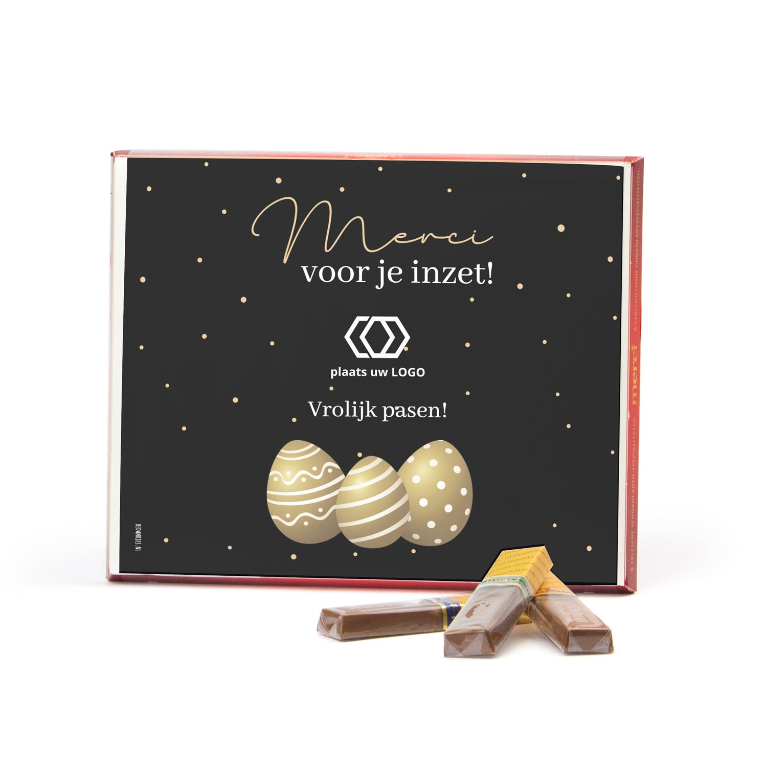 Merci met eigen inlay kaart 250 gram - Pasen - Bedankjes.nl