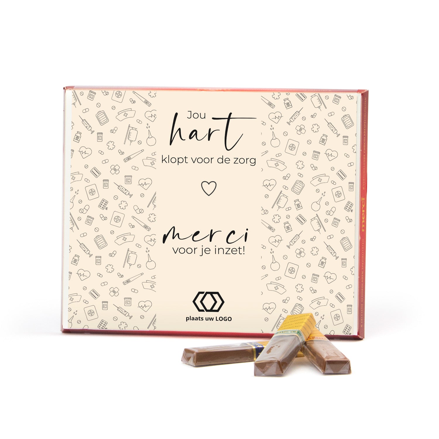 Merci met eigen inlay kaart 250 gram - Verpleging - Bedankjes.nl