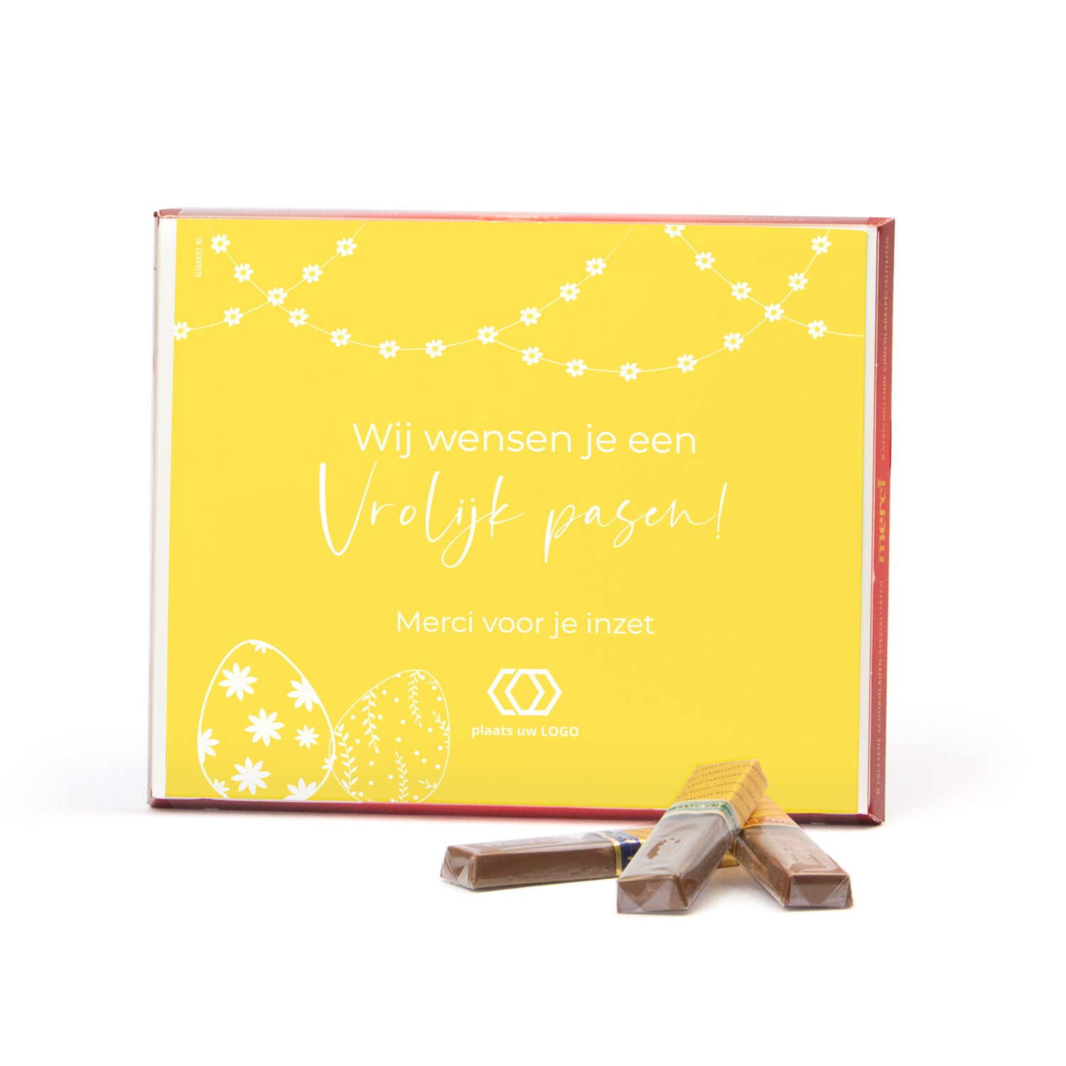 Merci met eigen inlay kaart 250 gram - Pasen - Bedankjes.nl