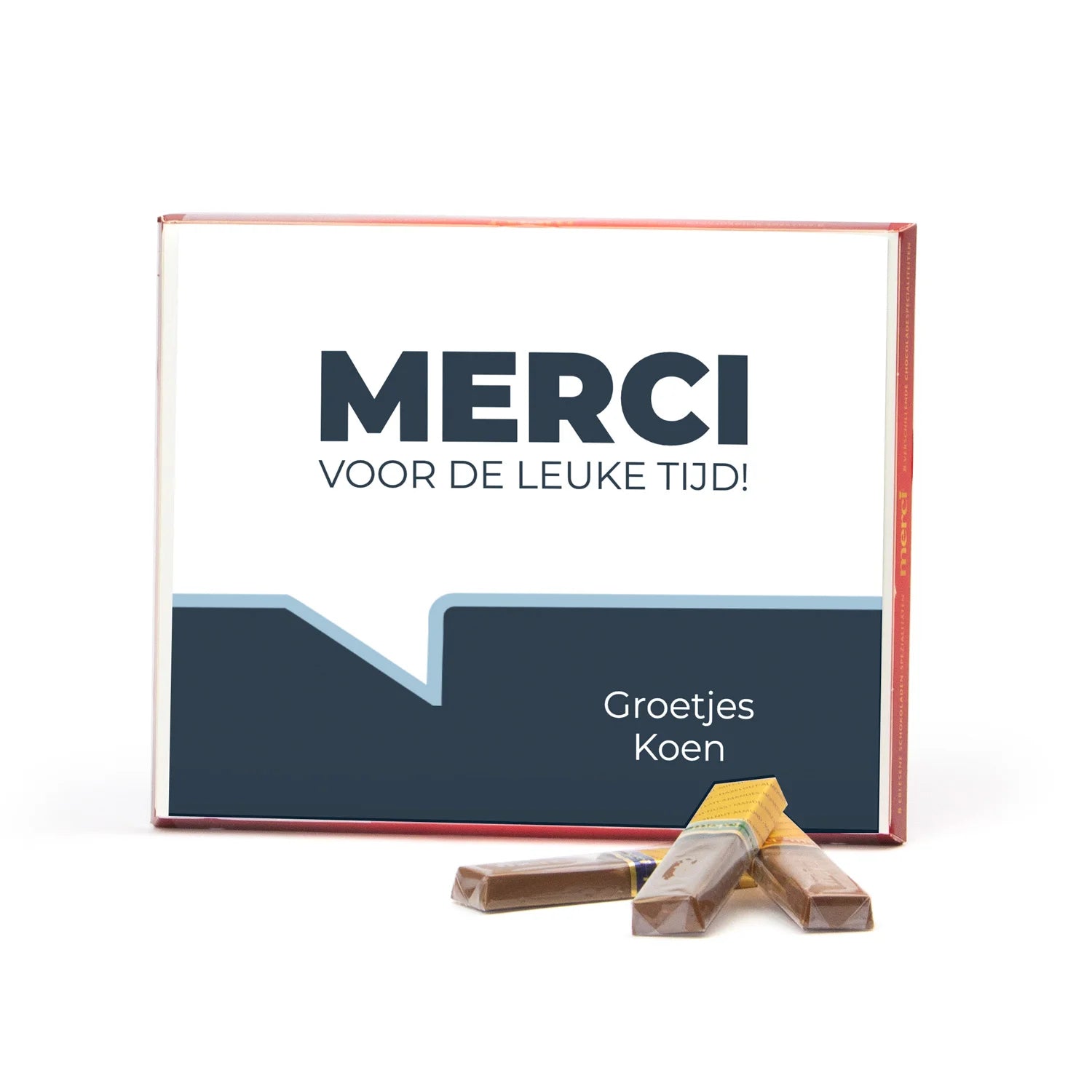 Merci met eigen inlay kaart 250 gram - Afscheid Collega's - Bedankjes.nl